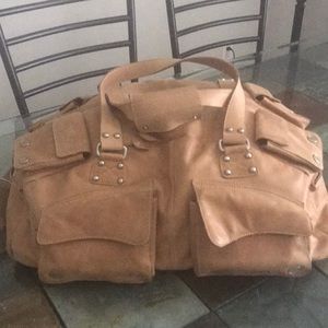 Africa safari leather duffle travel bag